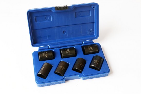 Krachtdopppen/ demontageset wielslot wielbout 1/2" 7-delig